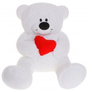 Мягкая игрушка «Мишка» с сердцем, , цвет белый, молочный. серый